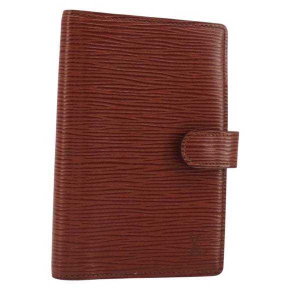 LOUIS VUITTON Epi Agenda PM Day Planner Cover Brown R20053 LV Auth hk3952