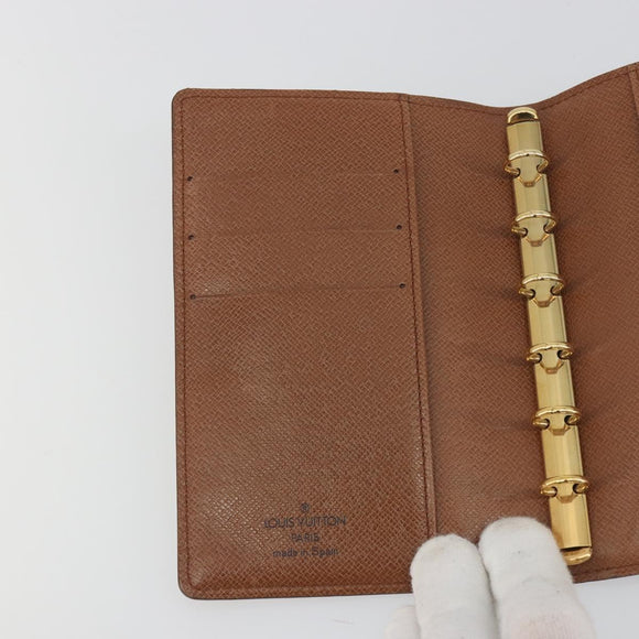 LOUIS VUITTON Epi Agenda PM Day Planner Cover Brown R20053 LV Auth hk3952