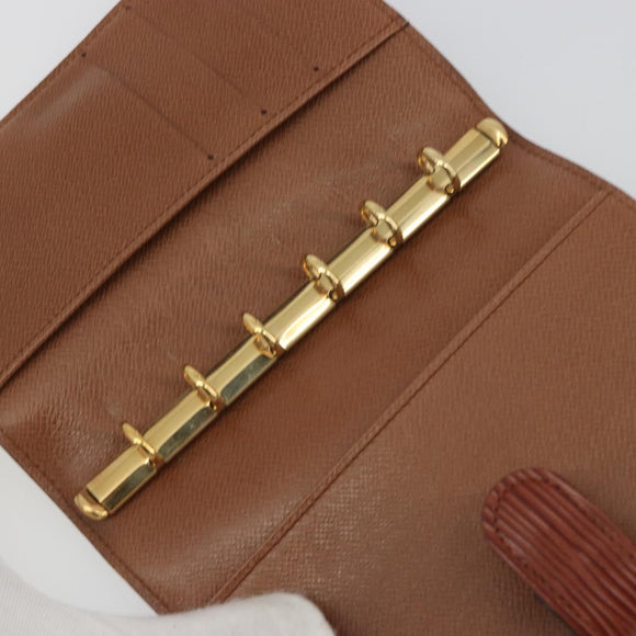 LOUIS VUITTON Epi Agenda PM Day Planner Cover Brown R20053 LV Auth hk3952
