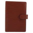 LOUIS VUITTON Epi Agenda PM Day Planner Cover Brown R20053 LV Auth hk3952-13
