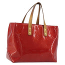 LOUIS VUITTON Monogram Vernis Reade PM Hand Bag Red Rouge M91088 LV Auth hk3973-1