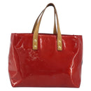 LOUIS VUITTON Monogram Vernis Reade PM Hand Bag Red Rouge M91088 LV Auth hk3973-13