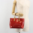 LOUIS VUITTON Monogram Vernis Reade PM Hand Bag Red Rouge M91088 LV Auth hk3973-24