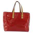 LOUIS VUITTON Monogram Vernis Reade PM Hand Bag Red Rouge M91088 LV Auth hk3973-2