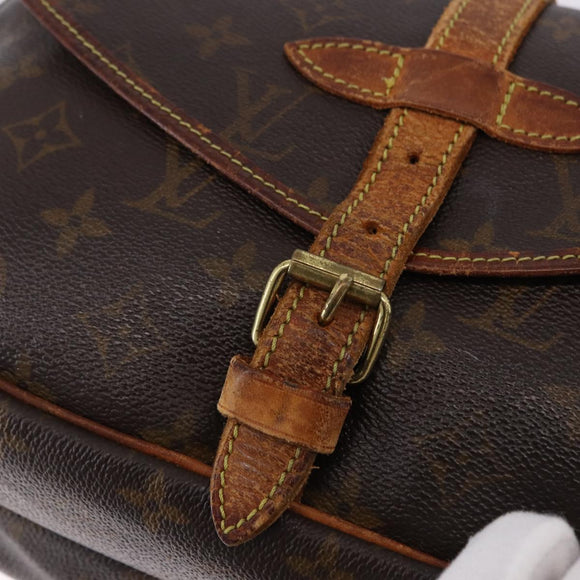 LOUIS VUITTON Monogram Saumur 30 Shoulder Bag M42256 LV Auth hk3976