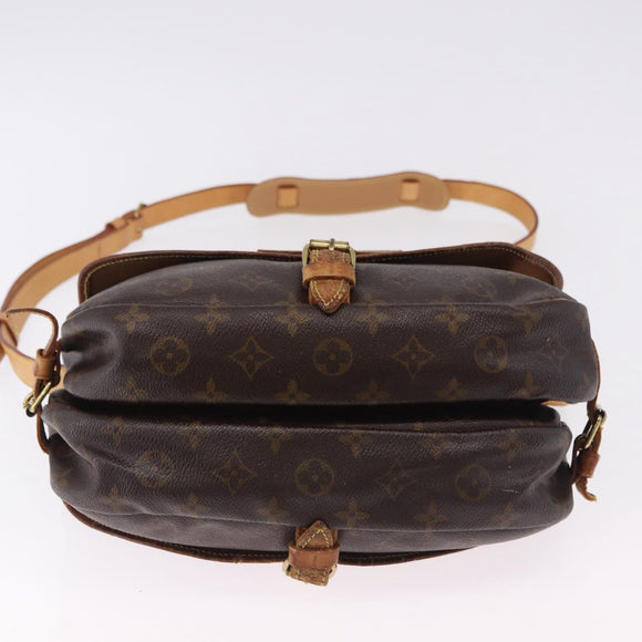 LOUIS VUITTON Monogram Saumur 30 Shoulder Bag M42256 LV Auth hk3976