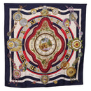 HERMES Carre 90 Scarf Parmi Les Fleursje Compte Silk Navy Auth hk3977-1