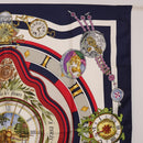 HERMES Carre 90 Scarf Parmi Les Fleursje Compte Silk Navy Auth hk3977-4