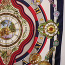 HERMES Carre 90 Scarf Parmi Les Fleursje Compte Silk Navy Auth hk3977-7