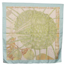 HERMES Carre 90 Scarf Jardin Creole Silk Light Blue Auth hk3978-13