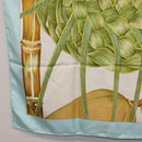 HERMES Carre 90 Scarf Jardin Creole Silk Light Blue Auth hk3978-8
