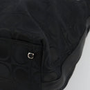 Salvatore Ferragamo Shoulder Bag Canvas Black Silver Auth hk3980-9
