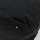 Salvatore Ferragamo Shoulder Bag Canvas Black Silver Auth hk3980-15