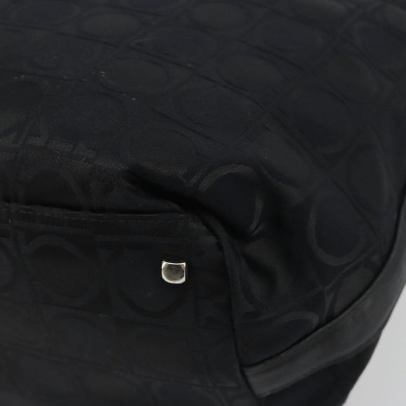 Salvatore Ferragamo Shoulder Bag Canvas Black Silver Auth hk3980