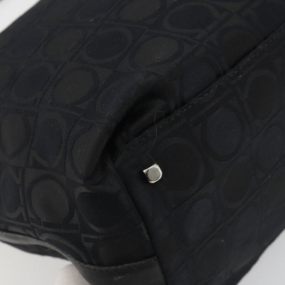 Salvatore Ferragamo Shoulder Bag Canvas Black Silver Auth hk3980