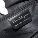 Salvatore Ferragamo Shoulder Bag Canvas Black Silver Auth hk3980-12