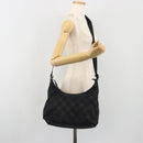 Salvatore Ferragamo Shoulder Bag Canvas Black Silver Auth hk3980-21