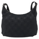 Salvatore Ferragamo Shoulder Bag Canvas Black Silver Auth hk3980-2