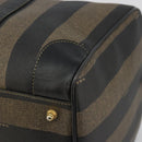 FENDI Pecan Canvas Boston Bag PVC Black Brown Auth hk3981-14