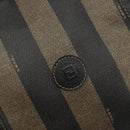 FENDI Pecan Canvas Boston Bag PVC Black Brown Auth hk3981-18