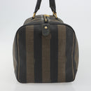 FENDI Pecan Canvas Boston Bag PVC Black Brown Auth hk3981-3