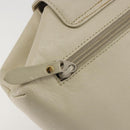 GIVENCHY Hand Bag Leather White Gold Auth hk3982-17