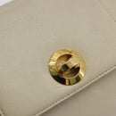 GIVENCHY Hand Bag Leather White Gold Auth hk3982-18