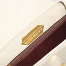 GIVENCHY Hand Bag Leather White Gold Auth hk3982-11