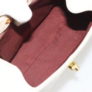 GIVENCHY Hand Bag Leather White Gold Auth hk3982-12