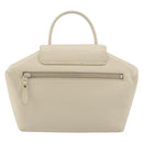 GIVENCHY Hand Bag Leather White Gold Auth hk3982-2