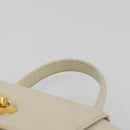 GIVENCHY Hand Bag Leather White Gold Auth hk3982-8