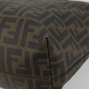 FENDI Zucca Canvas Tote Bag PVC Brown Black Auth hk3983A-10