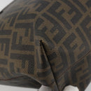 FENDI Zucca Canvas Tote Bag PVC Brown Black Auth hk3983A-13