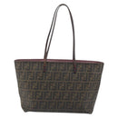 FENDI Zucca Canvas Tote Bag PVC Brown Black Auth hk3983A-3