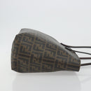 FENDI Zucca Canvas Tote Bag PVC Brown Black Auth hk3983A-4