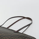 FENDI Zucca Canvas Tote Bag PVC Brown Black Auth hk3983A-8