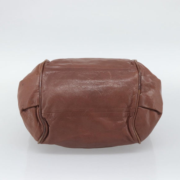 Chloe Etel Shoulder Bag Leather 2way Brown Gold Auth hk3984
