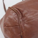 Chloe Etel Shoulder Bag Leather 2way Brown Gold Auth hk3984-18