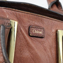 Chloe Etel Shoulder Bag Leather 2way Brown Gold Auth hk3984-19