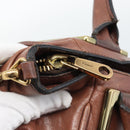 Chloe Etel Shoulder Bag Leather 2way Brown Gold Auth hk3984-10