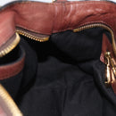 Chloe Etel Shoulder Bag Leather 2way Brown Gold Auth hk3984-22