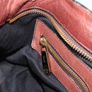 Chloe Etel Shoulder Bag Leather 2way Brown Gold Auth hk3984-23
