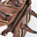 Chloe Etel Shoulder Bag Leather 2way Brown Gold Auth hk3984-6