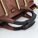 Chloe Etel Shoulder Bag Leather 2way Brown Gold Auth hk3984-7