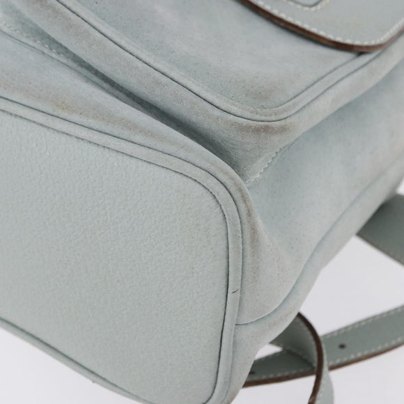 GUCCI Bamboo Backpack Suede Light Blue Gold 003 2058 0016 Auth hk3985