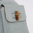 GUCCI Bamboo Backpack Suede Light Blue Gold 003 2058 0016 Auth hk3985-21