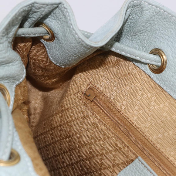GUCCI Bamboo Backpack Suede Light Blue Gold 003 2058 0016 Auth hk3985