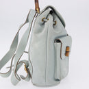 GUCCI Bamboo Backpack Suede Light Blue Gold 003 2058 0016 Auth hk3985-4