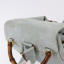 GUCCI Bamboo Backpack Suede Light Blue Gold 003 2058 0016 Auth hk3985-6
