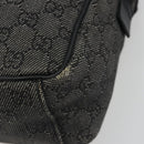 GUCCI GG Canvas Shoulder Bag Black Silver 03136 Auth hk3986-8